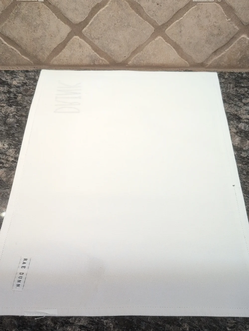 Rae Dunn White Placemats with Black Logo Tag.Set of 4
